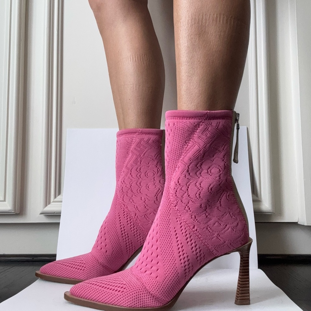 Fendi Pink Heeled Ankle Boots